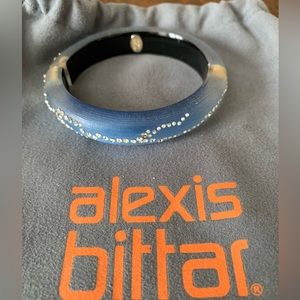 Alexis Bittar classic blue lucite hinge bracelet with crystals